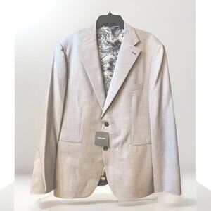 Indochino Luxury Yaletown Light Gray Wool‎ Cashmere Blazer 48L 2 Button NWT